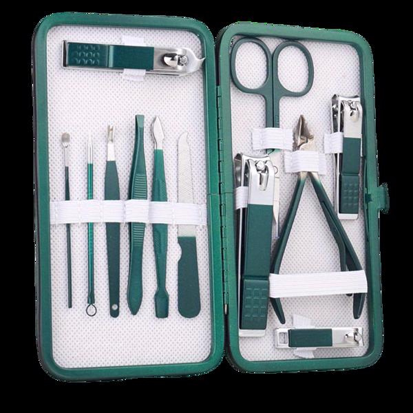 Nail Care Kit Mens - 12-Piece Stainless Steel Nail Care Kit