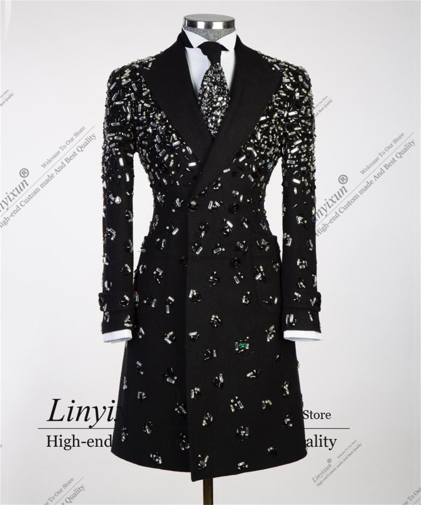 X Men Grooming - Elegent Crystals Men Suits Glitter Beaded