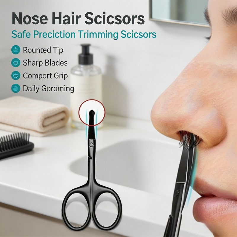 Men'S Grooming Makeup - Professional Nose Hair Scissors Stainless Steel