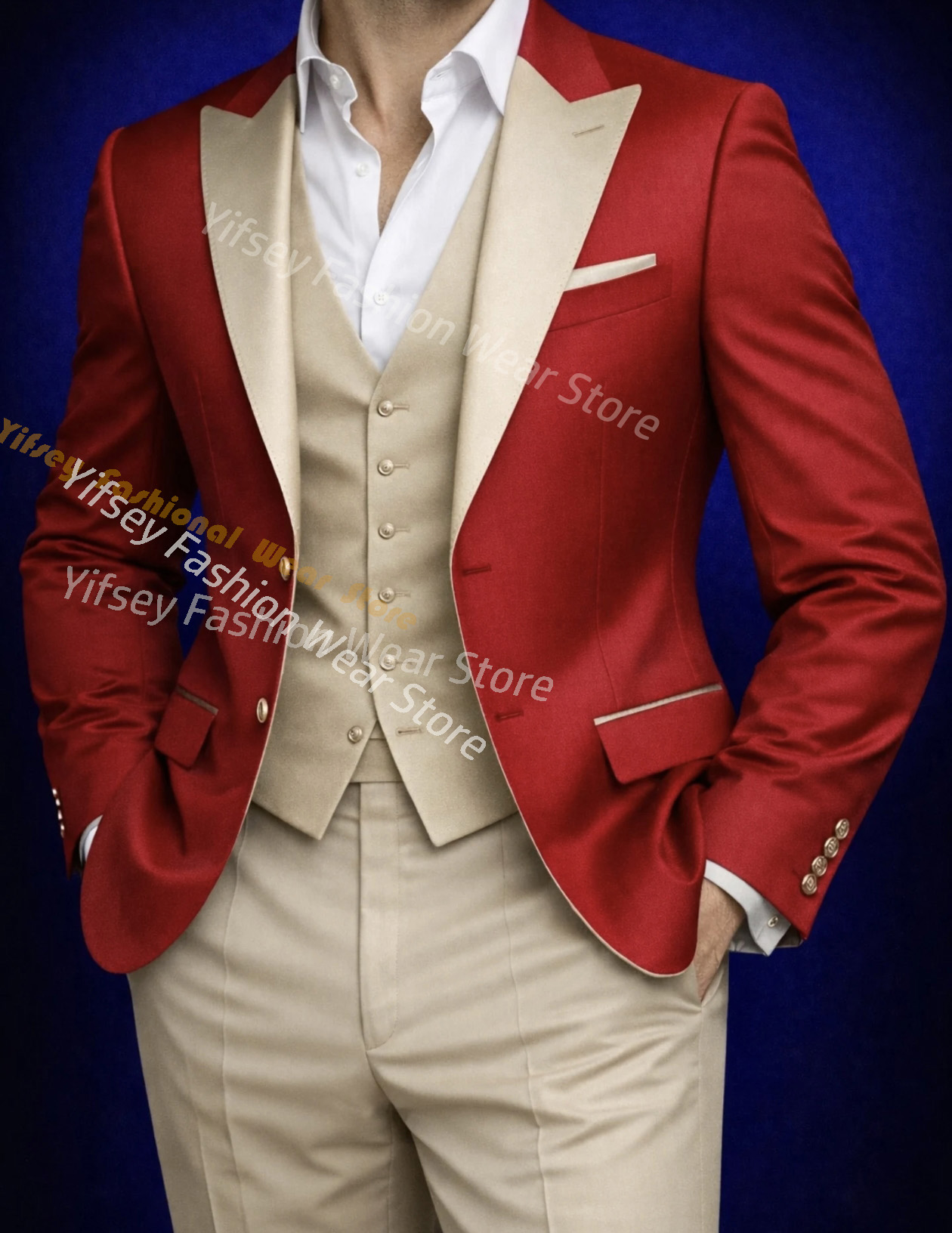 Red Full Men Suit Set Wedding  - Men'S Grooming Brands review and price