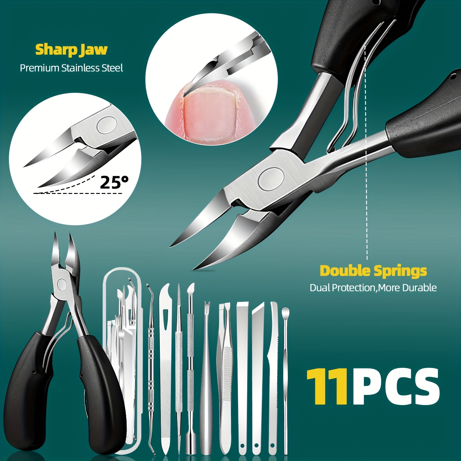 1/11/12pcs Stainless Steel Toe - Nail Care Kit Mens review and price