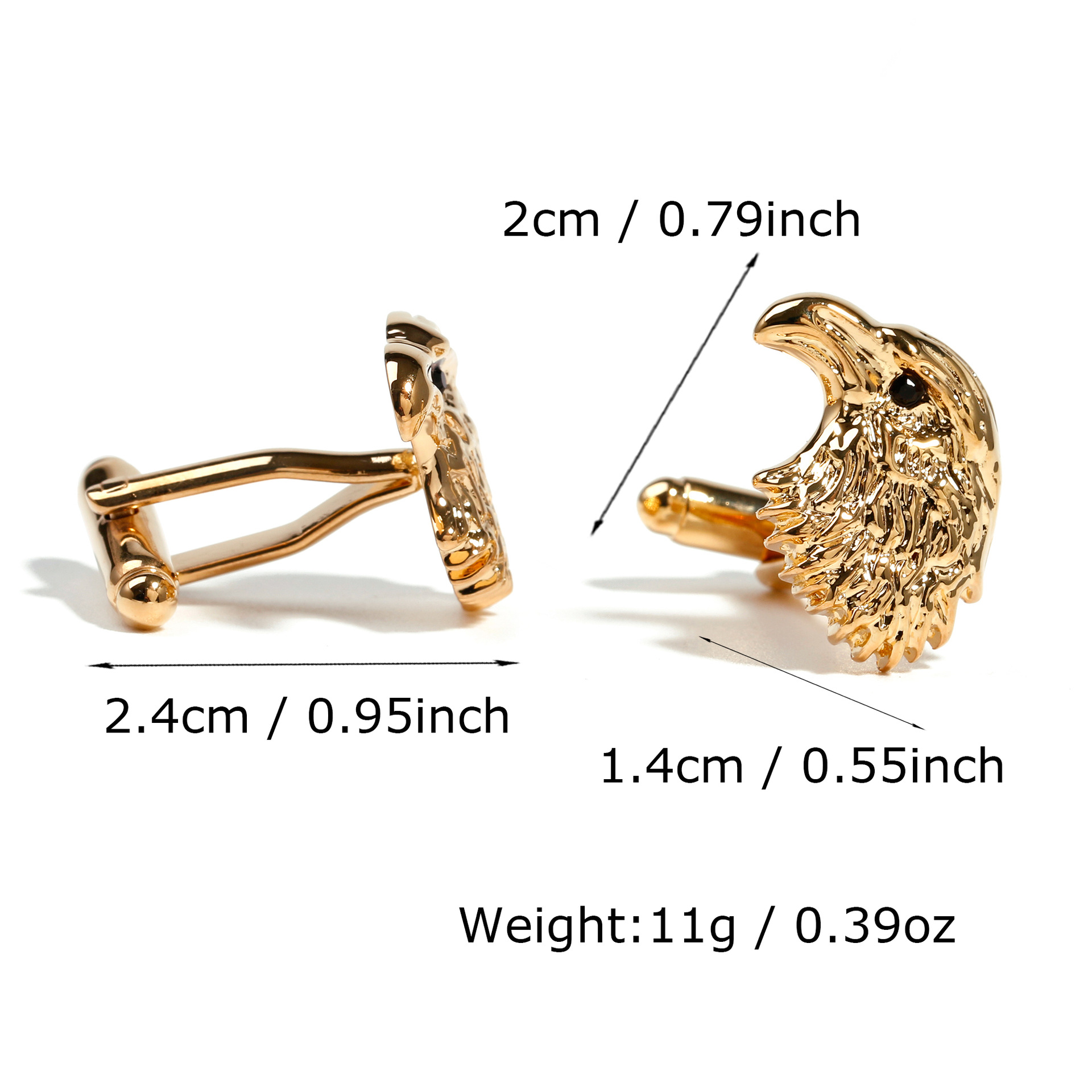 2pcs/set Gold Eagle Head Cuffl - Men'S Grooming Gift Set review and price