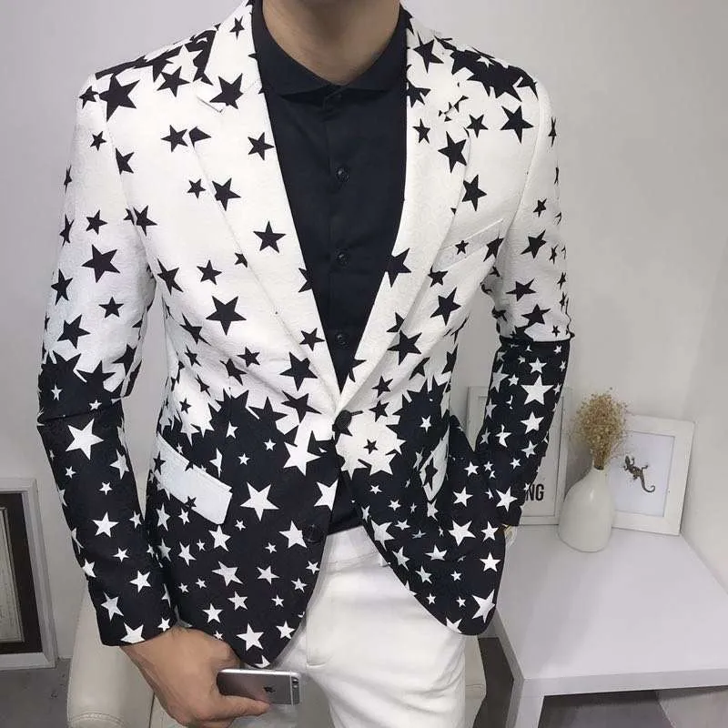 Star Print Slim Fit Blazers 20 - Men'S Grooming Brands review and price