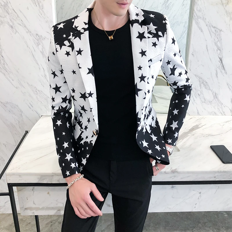 Star Print Slim Fit Blazers 20 - Men'S Grooming Brands review and price