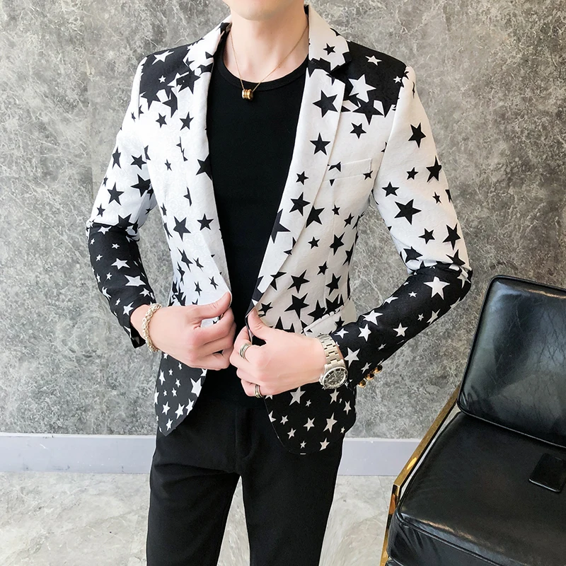 Star Print Slim Fit Blazers 20 - Men'S Grooming Brands review and price