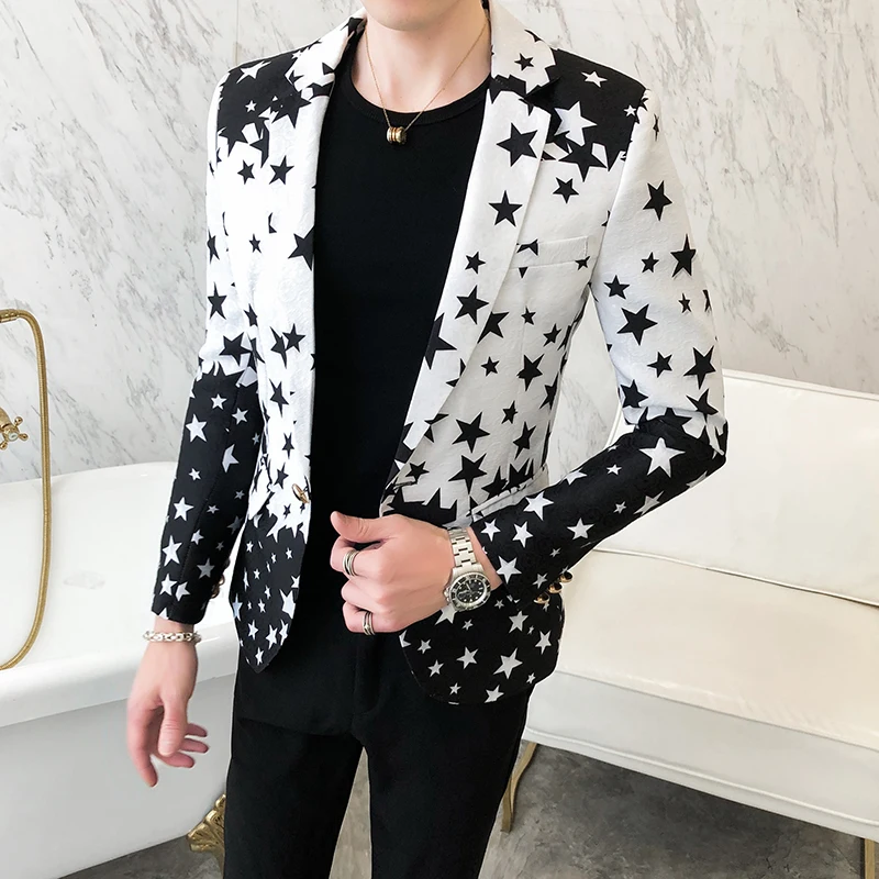 Star Print Slim Fit Blazers 20 - Men'S Grooming Brands review and price