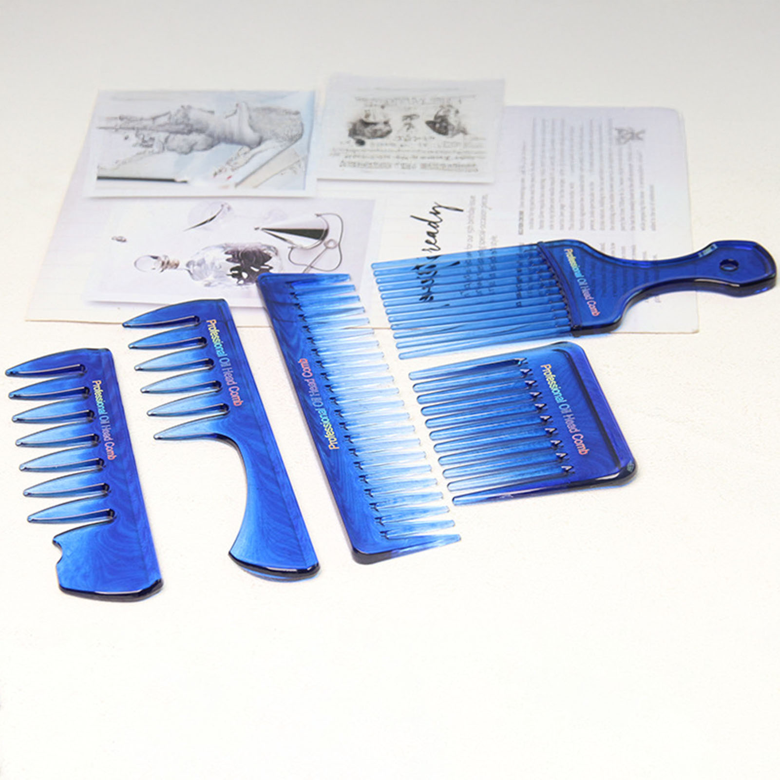 5Pcs Barber Comb Set Vintage H - Mens Vintage Grooming Kit review and price